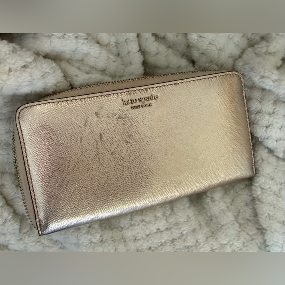 Kate Spade metallic rose Gold Wallet